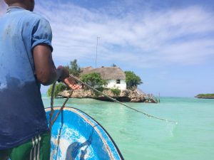 Zanzibar boat going to The Rock